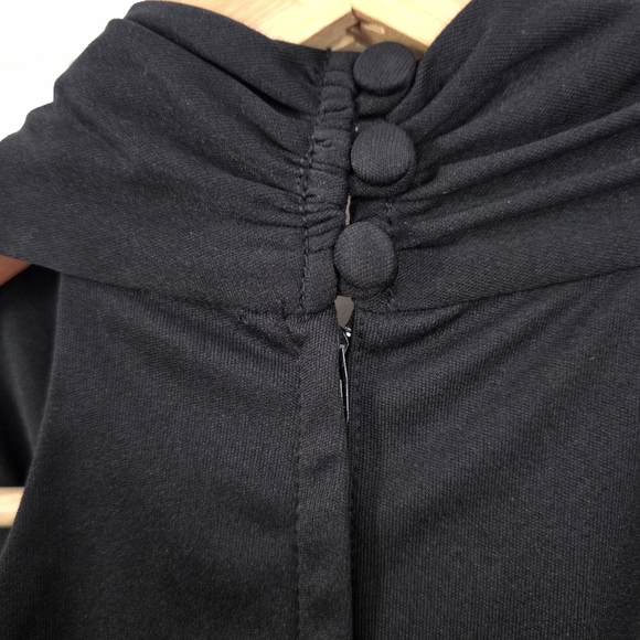 Vintage 70s Black Deep V-Neck Sleeveless Formal Gown Size 11 - Picture 5 of 7